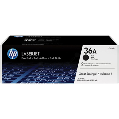 HP CB436AD 36A Black Toner Dual Pack (2,000 pages)